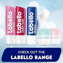 Labello Strawberry Shine Lip Balm, 24H Melt-In Moisture, With Shea Butter And Natural Oils Enriched With Vitamins, With Natural Ingredients, Mineral Oil Free, Vegan, 4.8G, Pack Of 2