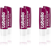 Labello Blackberry Shine, Lip Balm With A Delicate Red Shine And Shimmer Pigments, Lip Care Without Mineral Oils, Pack Of 6, 4.8 G