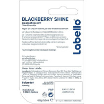 Labello Blackberry Shine, Lip Balm With A Delicate Red Shine And Shimmer Pigments, Lip Care Without Mineral Oils, Pack Of 6, 4.8 G