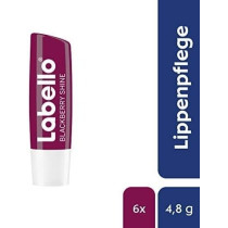 Labello Blackberry Shine, Lip Balm With A Delicate Red Shine And Shimmer Pigments, Lip Care Without Mineral Oils, Pack Of 6, 4.8 G