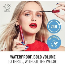Rimmel London Wonder Volume Thrill Seeker, 001 Black, Waterproof Mascara, Volumising Mascara, Smudge-Proof, Clump-Proof, Flake-Proof, 24-Hour Wear, 8Ml