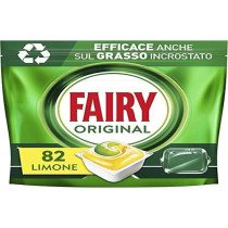 Fairy Rsivo Dishwasher Rinse Aid Tablets, 82 Dishwasher Capsules, Original Lemon, Cleaning Action At The First Wash, Effective S