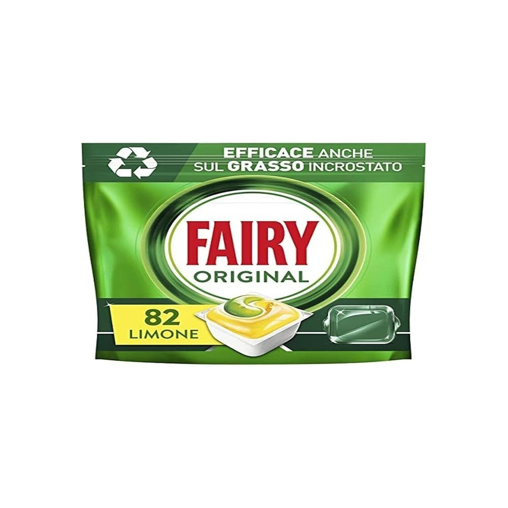 Fairy Rsivo Dishwasher Rinse Aid Tablets, 82 Dishwasher Capsules, Original Lemon, Cleaning Action At The First Wash, Effective S