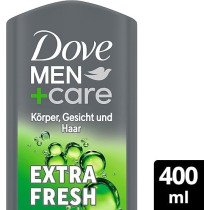 Dove Men Plus Care 3-In-1 Shower Gel Extra Fresh Shower Bath For Body, Face And Hair With 24 Hours Care Effect, 400 Ml