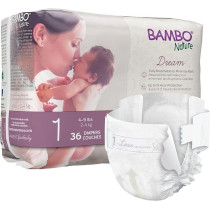 Bambo Nature Eco-Friendly Diapers, Size 1, 2-4Kg, 36Pcs
