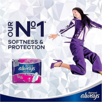 Always Diamond Ultra Thin Large Sanitary Pads With Wings, 7 Count Triple Pack