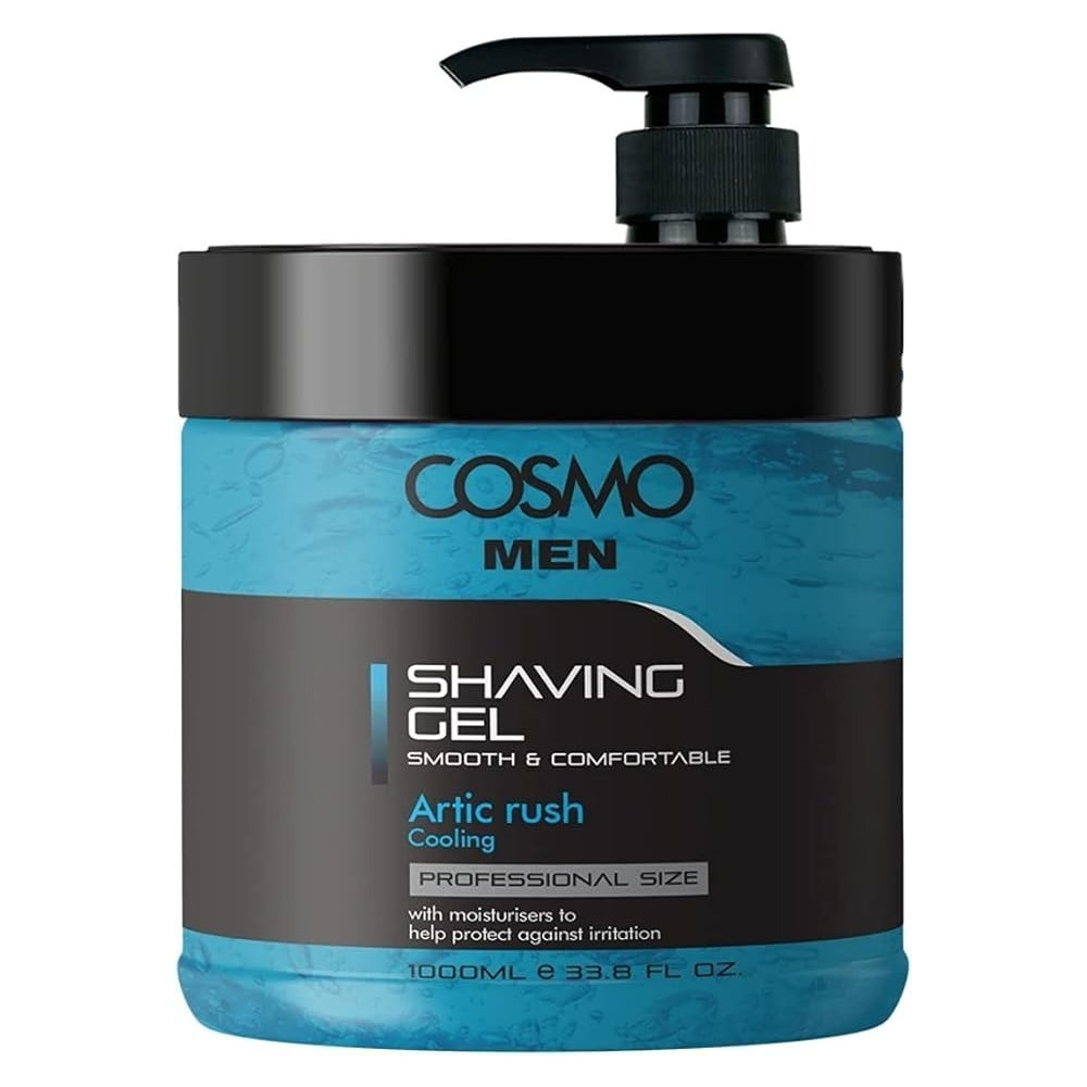 Cosmo Designs Men Artic Rush Cooling Smooth And Comfortable Shaving Gel, 1000Ml