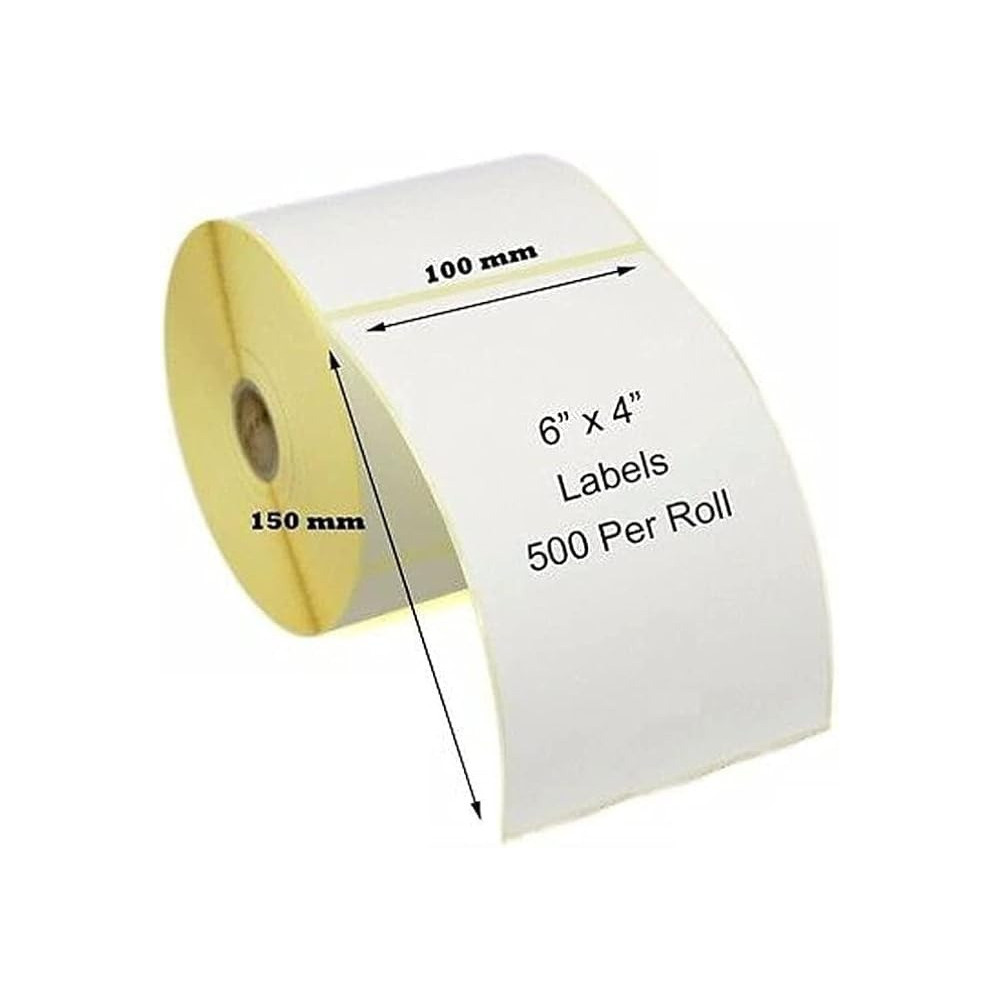 Melfi Direct Thermal Label 6 X 4 Inch, Waterproof Adhesive Thermal Label For Shipping Postage Sticker, Compatible For Amazon Seller Flex Zebra Gx430T Tlp2844, Pack Of 2