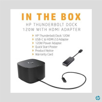 Hp Thunderbolt Dock 120W With Hdmi Adapter, Universal Usb-C Docking Station, One Cable, Multiple Connections, With A Single Usb-C To Any Brand Laptop