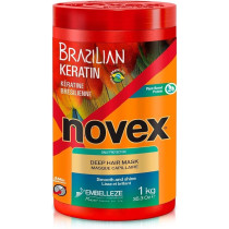 Novex Embelleze Brazilian Keratin Deep Conditioning Mask, Rebuilding Keratin Treatment Mask For Smoothing, Straightening, Strengthening And Moisturizing All Hair Types Good For Men And Women, 1Kg