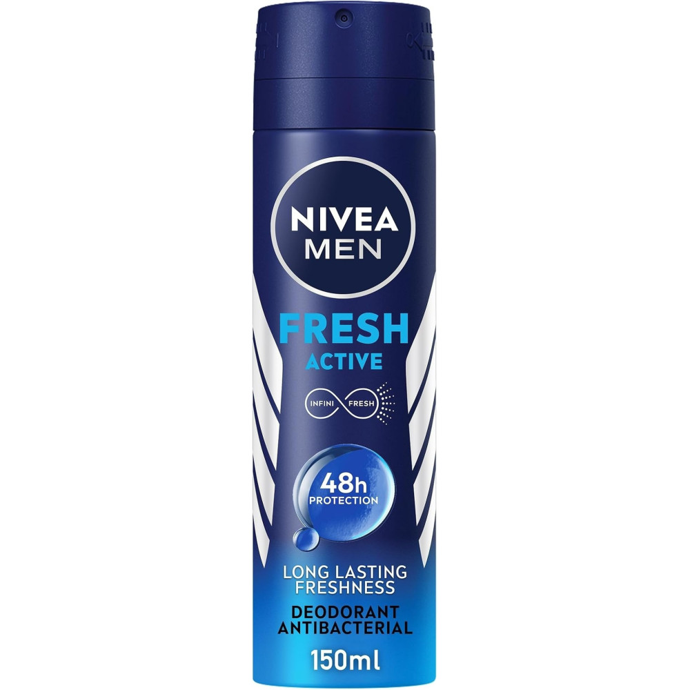 Nivea Men Antiperspirant Spray For Men, Fresh Active Fresh Scent, 150Ml