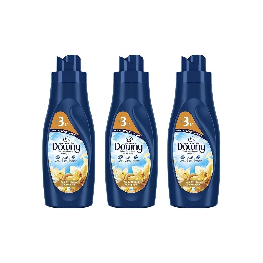Downy Perfume Collection Concentrate Fabric Softener Feel Luxurious, 3 Litre, 3 Pack
