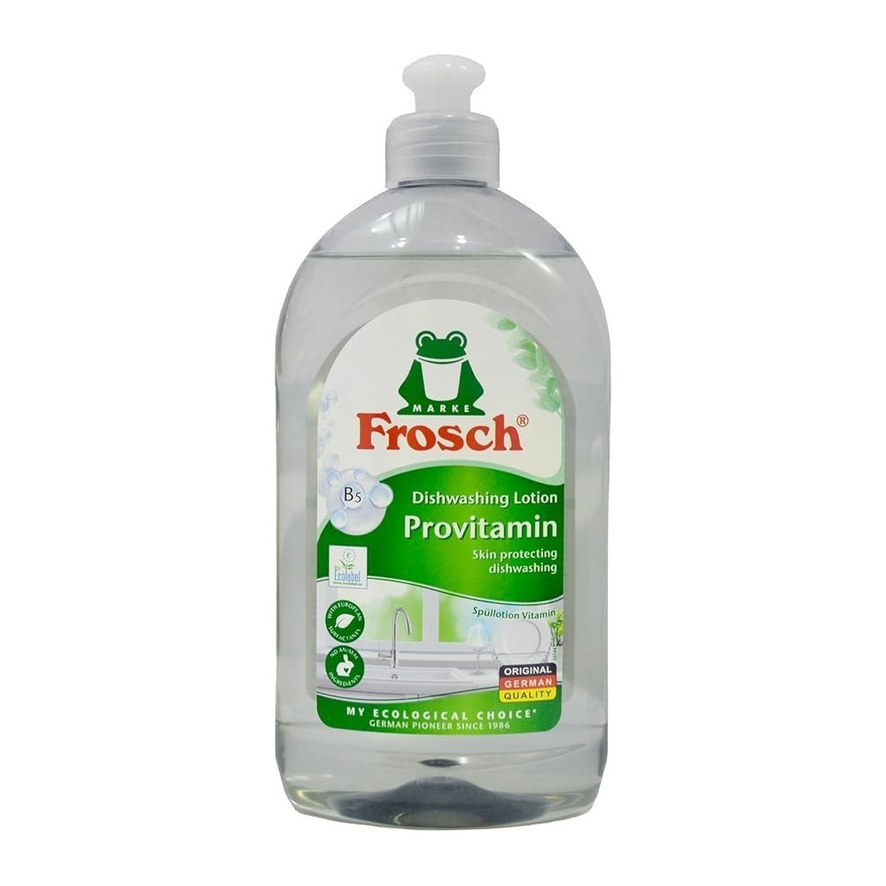 Frosch Dishwashing Liquid Sensitive Provitamin, Mild Formula, Dermatologically Tested, Ideal For Sensitive Skin, 500Ml
