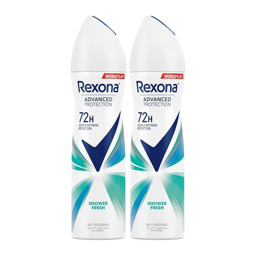 Rexona Women Antiperspirant Deodorant Spray, 72 Hour Sweat And Odor Protection, Shower Fresh, With Motion Sense Technology, 150Ml, Pack Of 2