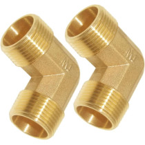 Abbas Ali 2 Piece Brass Hose Fittings Set with BSP Thread, Female Male Elbow, 1 Inch