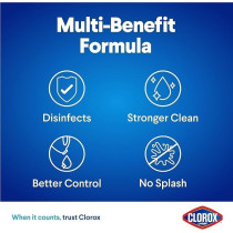 Clorox Platinum Bleach, Crisp Lemon, Upgrade Your Clean With A New Multi-Benefit, No Splash Thick Bleach Liquid Formula, 1.89L