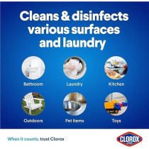 Clorox Platinum Bleach, Crisp Lemon, Upgrade Your Clean With A New Multi-Benefit, No Splash Thick Bleach Liquid Formula, 1.89L