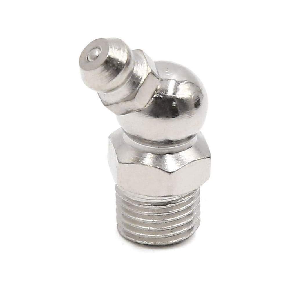 Generic 10Pcs M10 x 1 Nickel Plated 45 Degree Angle Grease Nipple Fittings for Cars