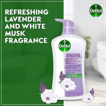 Dettol Sensitive Shower Gel And Bodywash, Lavender And White Musk Fragrance For Effective Germ Protection And Personal Hygiene, 500Ml