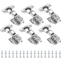 Abbas Ali Soft Close Cabinet Hinges, 6 Pcs Hydraulic Silent Door Hinges, B Type, Half Overlay