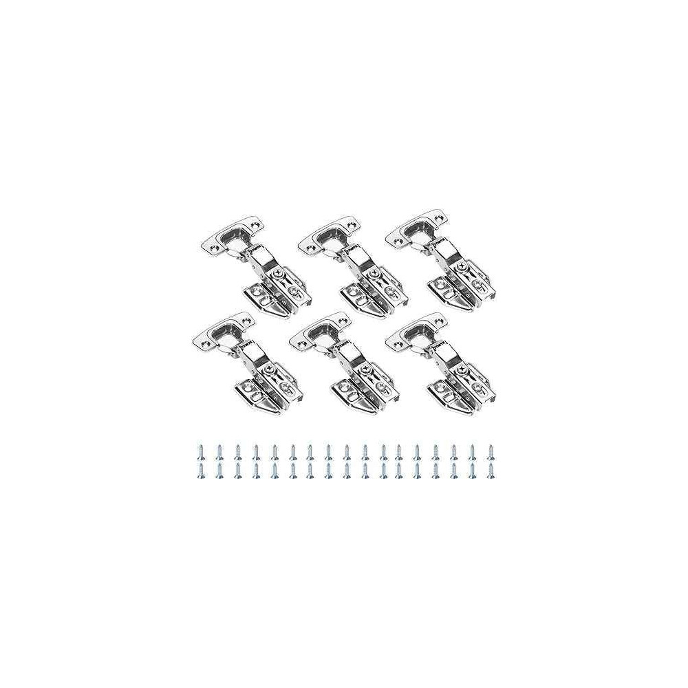Abbas Ali Soft Close Cabinet Hinges, 6 Pcs Hydraulic Silent Door Hinges, B Type, Half Overlay