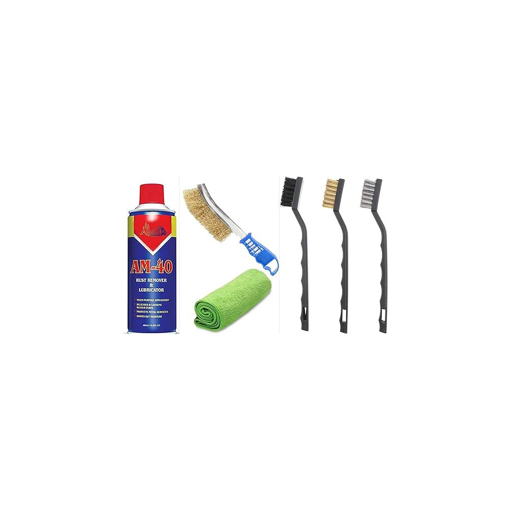 Abbas Ali Lubricant Spray, Wire Brush Set, Pack Of 3pcs, and Cleaning Towels, Rust Remover with Microfiber Cleaning Cloth