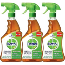 Dettol Antibacterial Surface Disinfectant, Trigger Spray Bottle, 500ml, Pack of 3