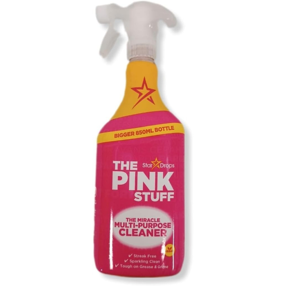 The Pink Stuff Multipurpose Cleaner Spray, 100 Percentage Vegan, Streak free Sparkling Clean, Work tough on Grease And Grimes, 850ML