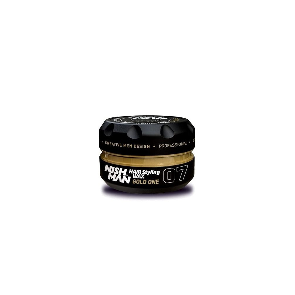 Nishman Hair Styling Hair Wax Gold One Gloss Finish Shine Hair Style Re-Stylable Wax for Men, 100g