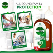 Dettol Antiseptic Antibacterial Disinfectant Liquid for Effective Germ Protection And Personal Hygiene, Used in Floor Cleaning, Bathing and Laundry, 2Liter