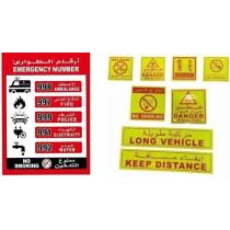 Abbas Ali Adhesive Vehicle Warning Stickers 3 Pack, Keep Distance