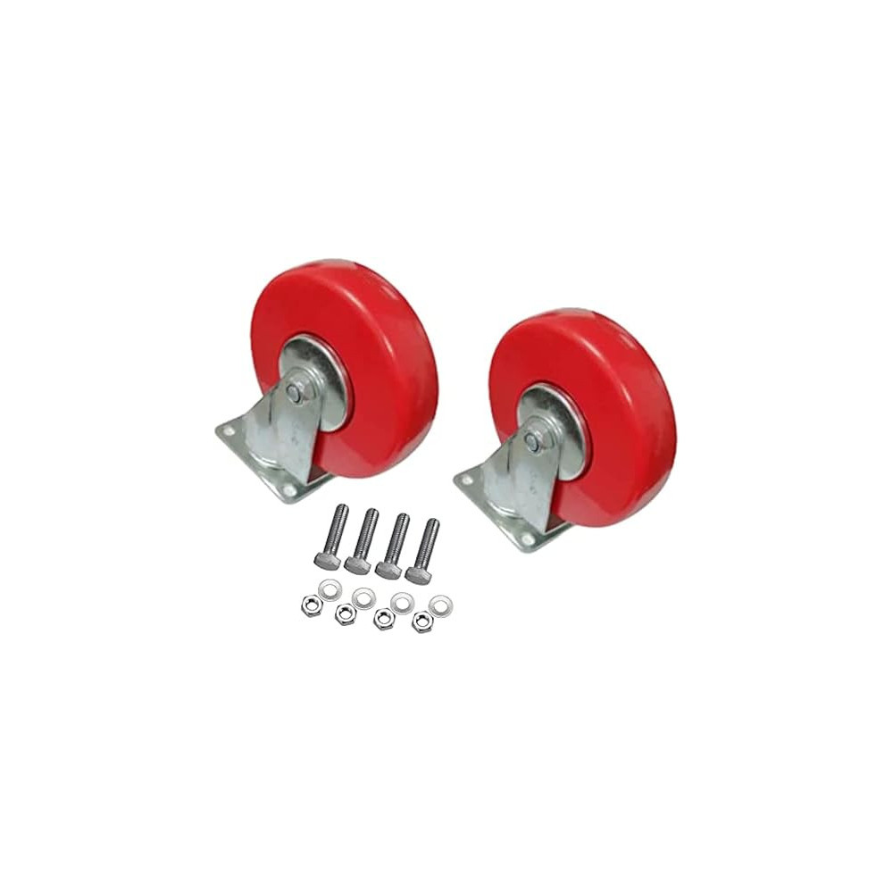 Abbas Ali Pack of 2 Heavy Duty PU Rubber Caster Wheels, 3 Inch Swivel with Nut And Bolt for Furniture and DIY