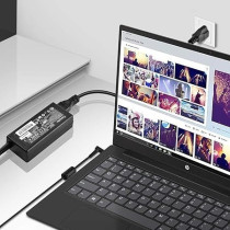Coreykin Charger For HP Laptop Computer Smart Blue Tip, Compatible With Pavilion x 360 11 13 15, Elitebook Folio 1040 G1, Stream 13 11 14, Spectre Ultrabook 13, Envy x2, And More AC Adapter Power Supply, Black