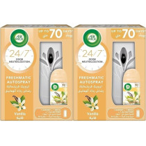 Air Wick Freshmatic Autospray Kit, Vanilla Fragrance, Eliminates Bad Odour like Cat Litter Smell, 250 ml, Twin Pack