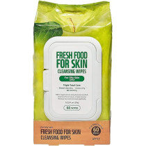 FARMSKIN Freshfood For Skin Facial Cleansing Wipes Makeup Daily Remover Apple for Oily Skin, 60 count