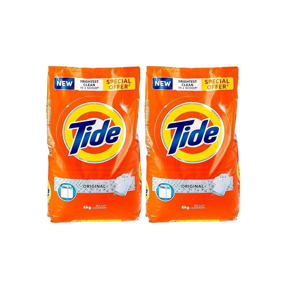 Tide Powder Laundry Detergent, Original Scent, 2 x 6 kg