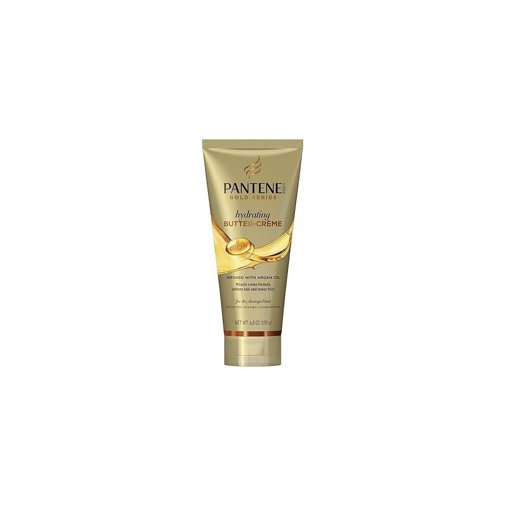 Pantene Gold Series, Butter Cream Hair Treatment, Sulfate Free, With Argan Oil, Intense Hydrating, Pro-V, for Natural And Curly Textured Hair, 193g
