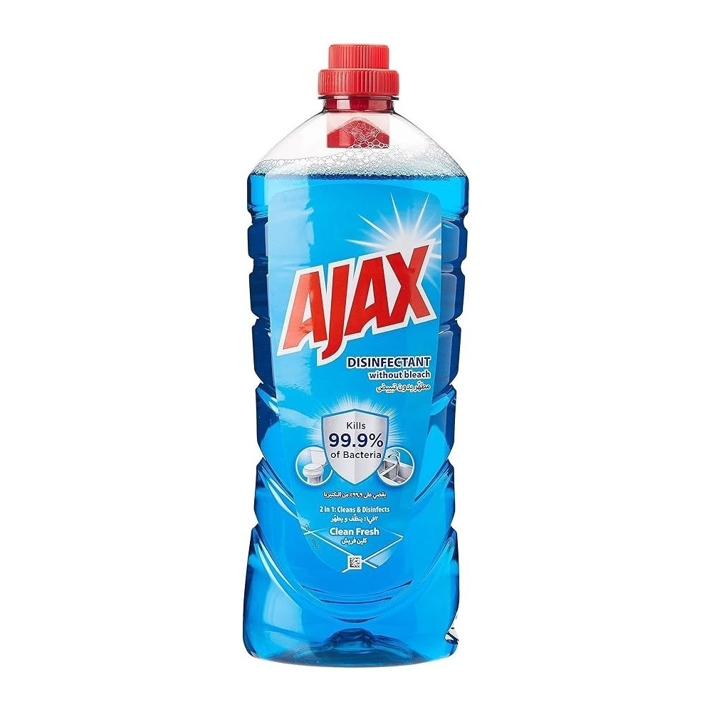 AJAX 2 in 1 Antibacterial All Purpose Disinfectant Cleaner, Kills 99.9 Percentage of Germs, Clean Fresh Floor Bleach Free, 1.5 Liter