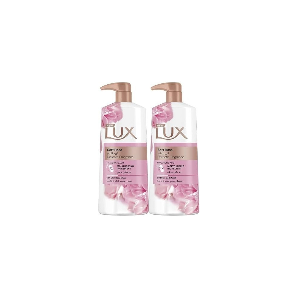 LUX Moisturising Body Wash Soft Rose For All Skin Types, 700ml, Pack of 2