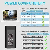 HP New 200W 19.5V 10.3A AC Charger Fit for HP ZBook-Pavilion-Gaming-Envy-Studio G3 G4 G5 G6 G7 15 15t 17 17t Series, TPN-LA21 L00895-003 ADP-200HB B Laptop Power Supply Adapter Cord, New 200W