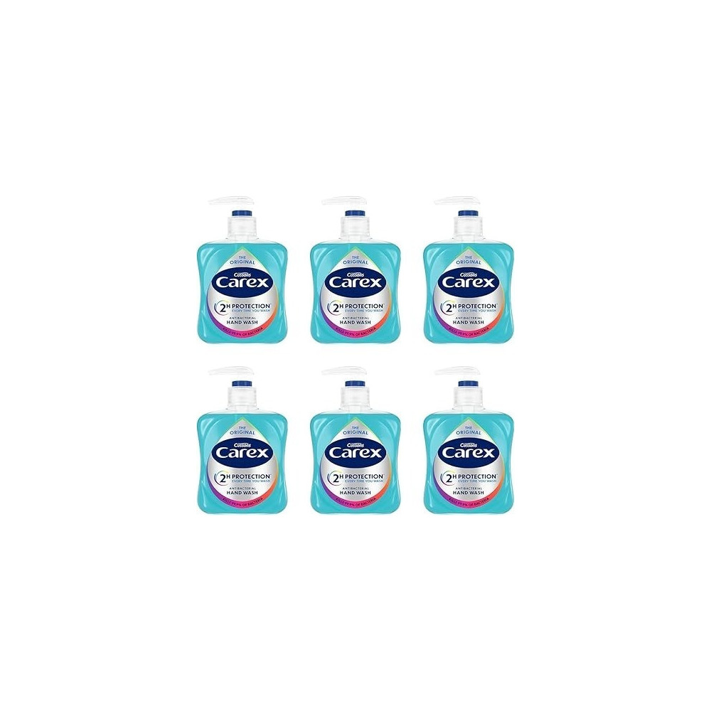 Carex Original Antibacterial Hand Wash, Clean And Protect Hands, Bulk Buy, Pack of 6 x 250 ml