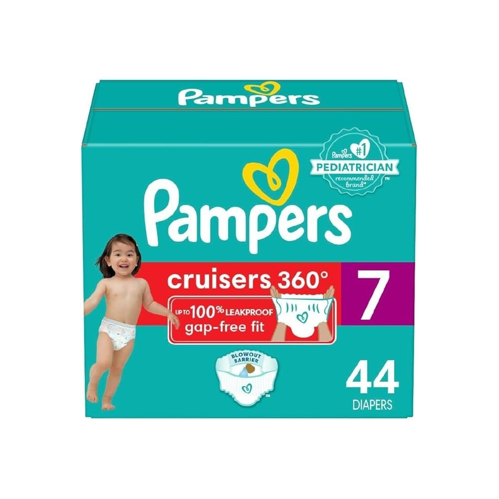 Pampers Cruisers 360 Diapers Pull-On Disposable Baby Diapers, Gap-Free Fit, Size 7, 44 Count
