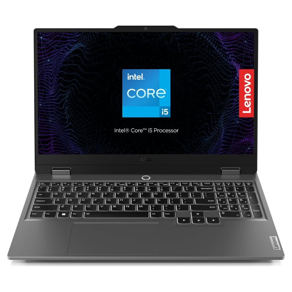 Lenovo LOQ 15IAX9 Gaming Laptop, 15.6"FHD 100% sRGB 144Hz Display, Intel i5-12450HX, 24GB RAM, 512GB SSD, NVIDIA RTX 3050 6GB, Backlit Eng-Arb, Win11, Luna Grey 83GS0095AX, 1 Year Warranty