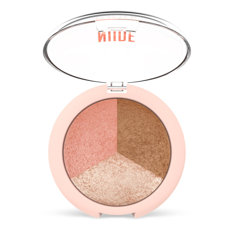 Golden Rose Nude Look Baked Trio Face Powder Blusher.Bronzer.Highlighter