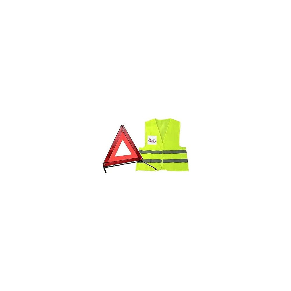Abbas Ali Safety Jacket And Triangle Set for Cars And SUVs, Essential Road Safety Kit