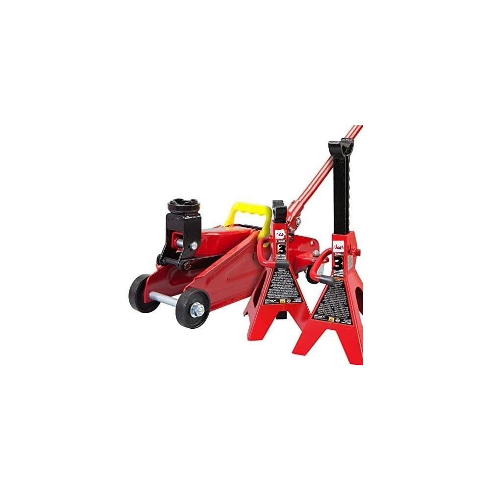 Abbas Ali 2 Ton Hydraulic Trolley Floor Jack Combo with 3 Ton Jack Stands