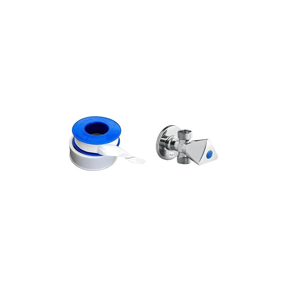 Abbas Ali Two Way Angle Valve with Teflon Tape, Ideal for Washing Machine, Shattaf, and Other Sanitary Connections, Set of 3