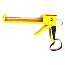 Abbas Ali Silicone Gun, Metal Caulking Gun with 10:1 Thrust Ratio, Quick Release Plate for Adhesives, Caulk, Silicone And Cartridges, Half Round Yellow