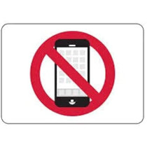 Abbas Ali No Cell Phone Symbol Sticker, 21x30cm, Pack of 3 for Offices, Warehouses, Schools