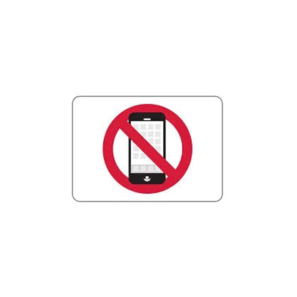 Abbas Ali No Cell Phone Symbol Sticker, 21x30cm, Pack of 3 for Offices, Warehouses, Schools